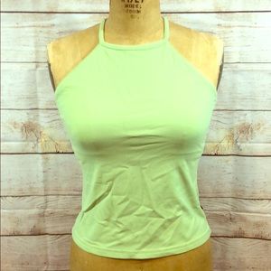 Prana Celery Green Halter Racerback Tank Medium M